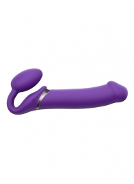 Фиолетовый безремневой вибрострапон Silicone Bendable Strap-On - size XL - Strap-on-me - купить с доставкой в Абакане