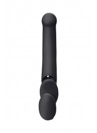 Черный безремневой вибрострапон Silicone Bendable Strap-On - size XL - Strap-on-me - купить с доставкой в Абакане