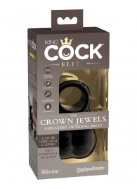 Черная вибронасадка King Cock Ellite The Crown Jewels - Pipedream - в Абакане купить с доставкой