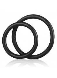 Набор из двух черных силиконовых колец разного диаметра SILICONE COCK RING SET - BlueLine - в Абакане купить с доставкой