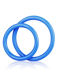 Набор из двух голубых силиконовых колец разного диаметра SILICONE COCK RING SET - BlueLine - в Абакане купить с доставкой
