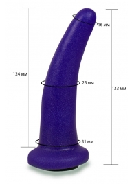 Фиолетовая гладкая изогнутая насадка-плаг - 13,3 см. - LOVETOY (А-Полимер) - купить с доставкой в Абакане