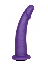 Фиолетовая гладкая изогнутая насадка-плаг - 17 см. - LOVETOY (А-Полимер) - купить с доставкой в Абакане
