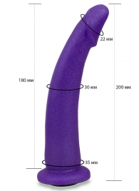 Фиолетовая гладкая изогнутая насадка-плаг - 20 см. - LOVETOY (А-Полимер) - купить с доставкой в Абакане