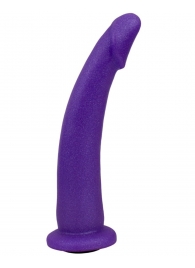 Фиолетовая гладкая изогнутая насадка-плаг - 20 см. - LOVETOY (А-Полимер) - купить с доставкой в Абакане