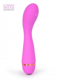 Розовый вибратор с ребрышкам на головке для G-стимуляции - 14 см. - Bior toys