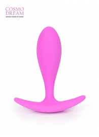 Розовая каплевидная анальная втулка с ограничителем - 7,4 см. - Bior toys