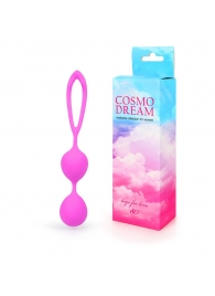Розовые силиконовые вагинальные шарики с петлей - 17 см. - Bior toys