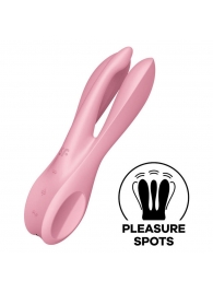 Розовый вибратор Threesome 1 с  пальчиками - Satisfyer