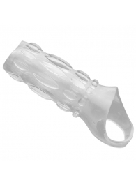 Насадка на пенис с кольцом для мошонки Clear Sensations Enhancer Sex Sleeve - 11,5 см. - XR Brands - в Абакане купить с доставкой