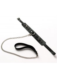 Черный ошейник с шипами и поводком - Crazy Handmade - купить с доставкой в Абакане