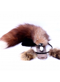 Игровой комплект: серебристая анальная пробка с пушистым хвостом и ободок-ушки - Crazy Handmade - купить с доставкой в Абакане