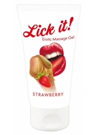 Лубрикант на водной основе Lick it! Strawberry с ароматом клубники - 50 мл. - Orion - купить с доставкой в Абакане