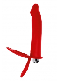 Красная насадка на пенис для двойного проникновения - 19 см. - ToyFa - купить с доставкой в Абакане