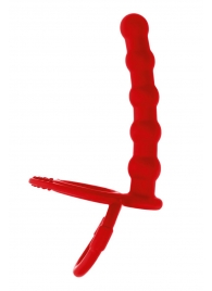 Красная насадка на пенис для двойного проникновения - 19,5 см. - ToyFa - купить с доставкой в Абакане