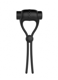 Черное перезаряжаемое эрекционное вибролассо №01 Vibrating Cock Ring - Erozon - в Абакане купить с доставкой