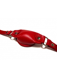 Красный кожаный кляп на ремешках с пряжкой - БДСМ Арсенал - купить с доставкой в Абакане