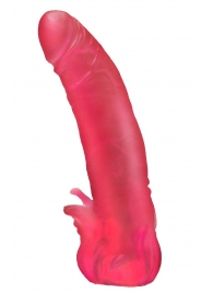 Розовая насадка для страпона с клиторальными лепестками - 18,5 см. - LOVETOY (А-Полимер) - купить с доставкой в Абакане