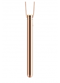Золотистый вибростимулятор-кулон на цепочке Necklace Rechargeable Vibrator - Le Wand