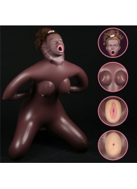 Темнокожая секс-кукла с реалистичными вставками Cowgirl Style Love Doll - Lovetoy - в Абакане купить с доставкой