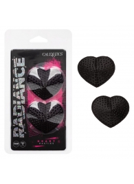 Черные пэстисы в форме сердечек Heart Pasties - California Exotic Novelties - купить с доставкой в Абакане