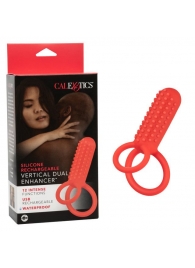 Красное эрекционное кольцо Silicone Rechargeable Vertical Dual Enhancer - California Exotic Novelties - в Абакане купить с доставкой