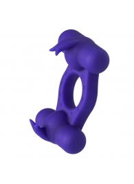 Фиолетовое эрекционное виброкольцо с двумя моторами Silicone Rechargeable Triple Orgasm Enhancer - California Exotic Novelties - в Абакане купить с доставкой