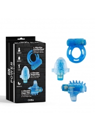 Набор из 3 синих эрекционных колец с вибрацией Teasers Ring Kit - Chisa - в Абакане купить с доставкой