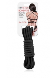 Черная хлопковая веревка для связывания - 3 м. - Lux Fetish - купить с доставкой в Абакане
