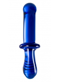 Синий двусторонний стеклянный фаллоимитатор Double Crystal - 19,5 см. - Satisfyer
