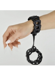 Черные кожаные наручники  Клеопатра - Sitabella - купить с доставкой в Абакане