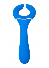 Голубой многофункциональный вибратор Whally - 18,5 см. - ToyFa