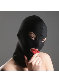 Черная эластичная маска БДСМ с прорезями для глаз и рта - Сима-Ленд - купить с доставкой в Абакане