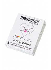 Ультрапрочные презервативы Masculan Ultra Safe Black - 3 шт. - Masculan - купить с доставкой в Абакане