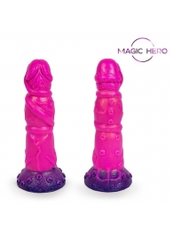 Розовый рельефный фантазийный фаллоимитатор - 20 см. - Bior toys - купить с доставкой в Абакане