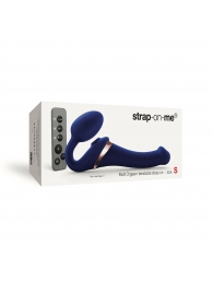 Синий безремневой страпон Multi Orgasm Size S с клиторальной стимуляцией - Strap-on-me - купить с доставкой в Абакане