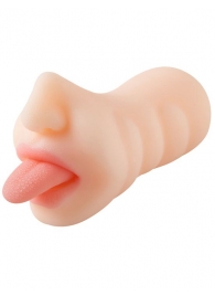 Телесный мастурбатор-ротик с языком - Eroticon - в Абакане купить с доставкой