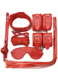 Большой БДСМ-набор из 7 предметов в красном цвете - Eroticon - купить с доставкой в Абакане