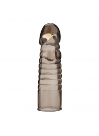 Дымчатая насадка-удлинитель Ribbed Realistic Penis Enhancing Sleeve Extension - 15,2 см. - BlueLine - в Абакане купить с доставкой