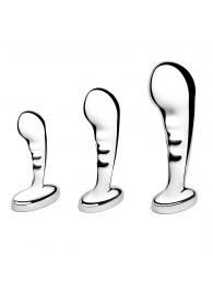 Набор из 3 стальных стимуляторов простаты Stainless Steel P-spot Training Set - b-Vibe - в Абакане купить с доставкой