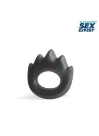 Черное эрекционное кольцо в форме пламени - Bior toys - в Абакане купить с доставкой