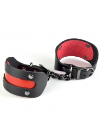 Чёрные наручники с красной вставкой «Пятница» - Sitabella - купить с доставкой в Абакане