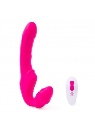 Розовый безремневой страпон на радиоуправлении Strapless Together - 22 см. - Together Toy - купить с доставкой в Абакане