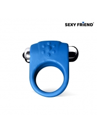 Синее эрекционное кольцо с виброэлементом - 1137 - в Абакане купить с доставкой