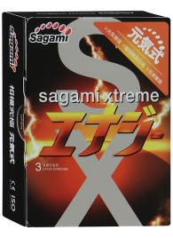 Презервативы Sagami Xtreme ENERGY с ароматом энергетика - 3 шт. - Sagami - купить с доставкой в Абакане