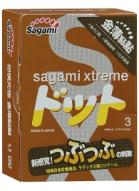Презервативы Sagami Xtreme FEEL UP с точечной текстурой и линиями прилегания - 3 шт. - Sagami - купить с доставкой в Абакане