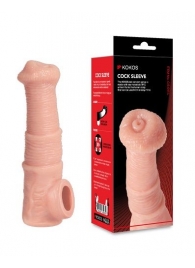 Телесная фантазийная насадка на член Cock Sleeve Size M - KOKOS - в Абакане купить с доставкой