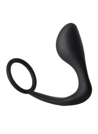 Черное эрекционное кольцо с анальной пробкой Anal Plug With Cockring - Dream Toys - в Абакане купить с доставкой