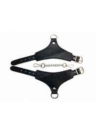 Черные гладкие кожаные наручники Black Phoenix - БДСМ Арсенал - купить с доставкой в Абакане
