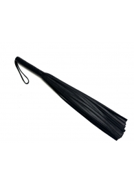 Черная многохвостовая плеть из мягкой кожи - 57 см. - БДСМ Арсенал - купить с доставкой в Абакане
